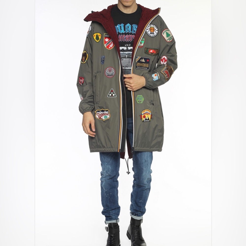 NWT! LIMITED EDITION K-WAY x DSQUARED2 collaboration reversible jacket